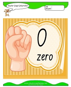 okul öncesi çocuklar için 0 Rakamı Çizgi çalışma sayfaları